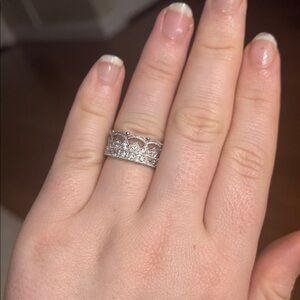 JTV Silver Lace Pattern Ring